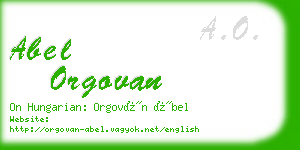 abel orgovan business card